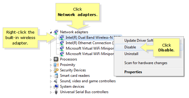 wireless adapter keeps disabling