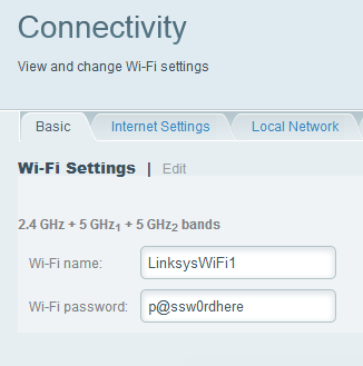 linksys router configuration page