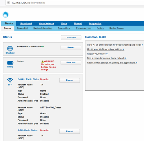 att router configuration