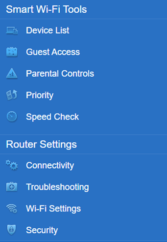 Connectivity Section in the Web interface