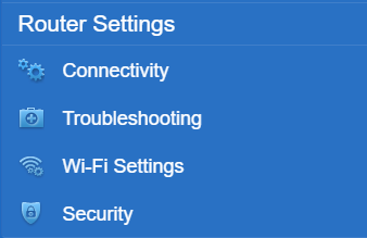 An image of the router settings menu