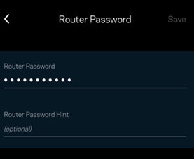 Enter Router Password and Hint