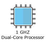 An image illustrating 1 GHz Dual-Core Processor