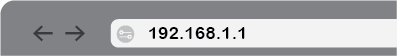 Web browser address bar displaying the IP address 192.168.1.1