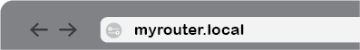 Web browser address bar displaying the IP address myrouter.local