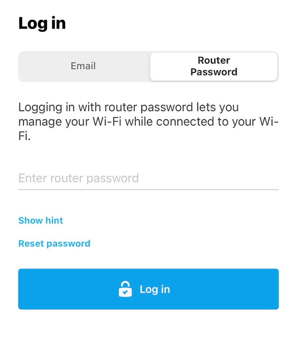 iOS login page
