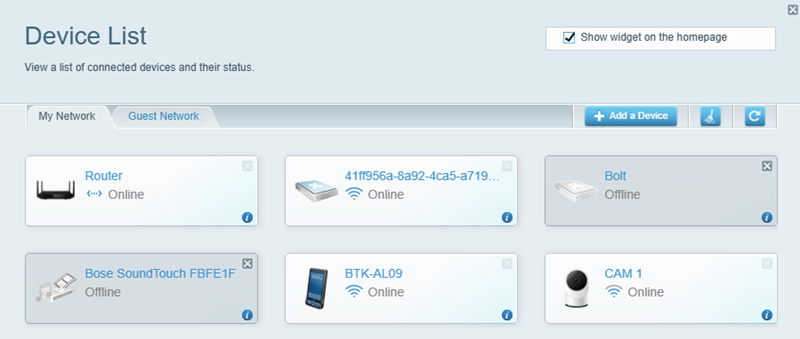 Button to add a new device to the device list.
