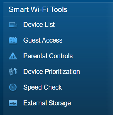 Speed Check tool in the router's web interface