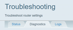 Diagnostics tab