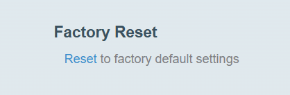 Reset link in web UI