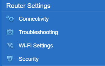 An image of router settings menu