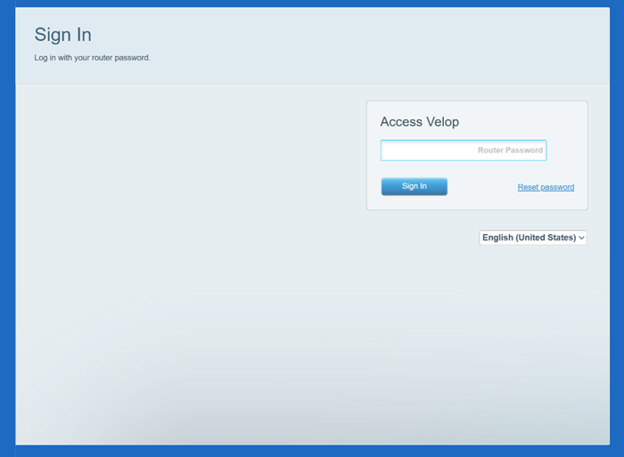 Access Router page