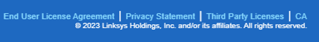 CA link at the bottom corner of the router's dashboard