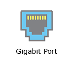 An image illustrating a gigabit port