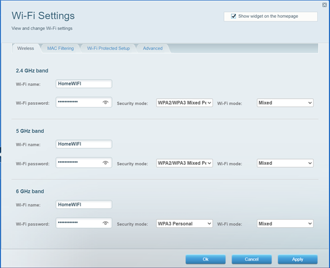 A screenshot of the Wi-Fi Settings feature