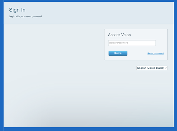 An image of a web interface login page