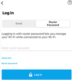 iOS Router Password section
