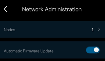 Nodes section in Network Administration