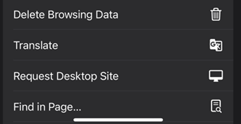 Request Desktop Site option on the mobile browser