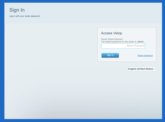 Enter “admin”, which is the default router password. You will then land on the router’s dashboard