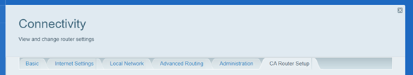 CA Router Setup tab