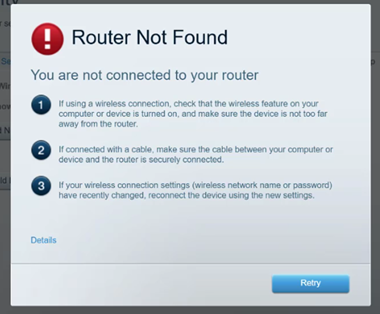 Router Not Found error