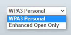 WPA3 Personal option