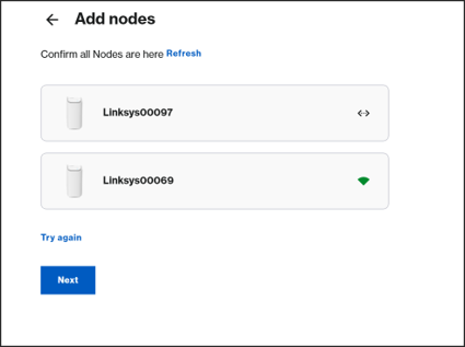 Discovered node list