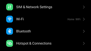 Android Settings showing the WiFi options
