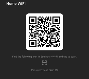 An image of WiFi QR code and WiFi Password