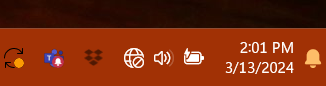Screenshot of the system tray of the Windows 11 desktop
