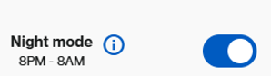 Night mode 8pm to 8am