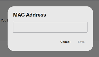 Enter MAC Address