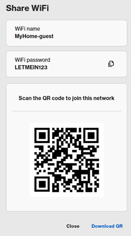 QR code scan to join the network