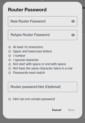 Router Password Entry