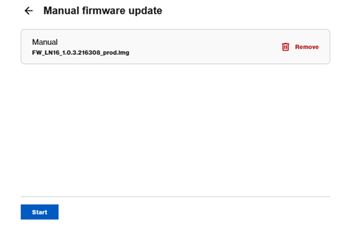 Manual Firmware Update > Start