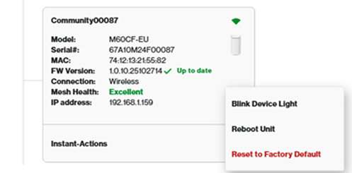 Instant-Topology view showing connection details for a child node.