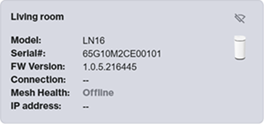 An image showing settings when you select a node that's no longer part of the network