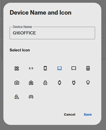 Device Name and Icon