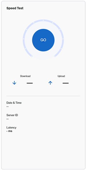 Speed Test showing Go button