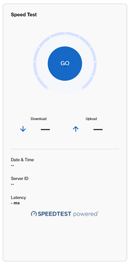 Speed Test showing Go button