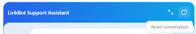 Press the Refresh icon to start a new chat.