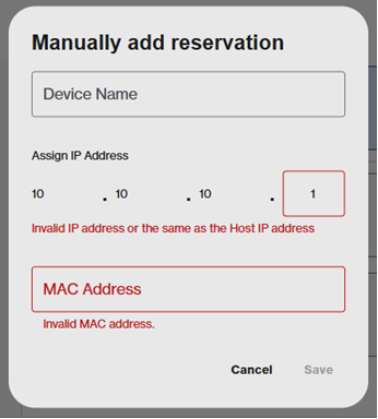 A window showing where you can edit the IP address and hit "Update" once done