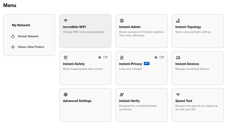 An image of the My Network tile of the Linksys Now desktop web interface