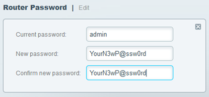 Other models display the mandatory entry of the current password and then the new password option.