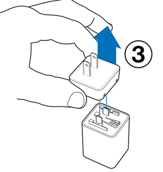 Slide the plug up from the adapter