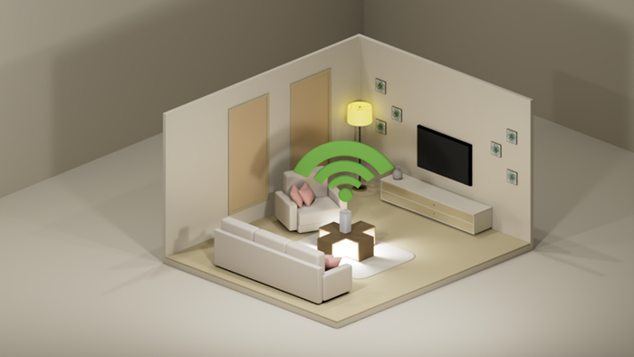 Node placed in an open area
