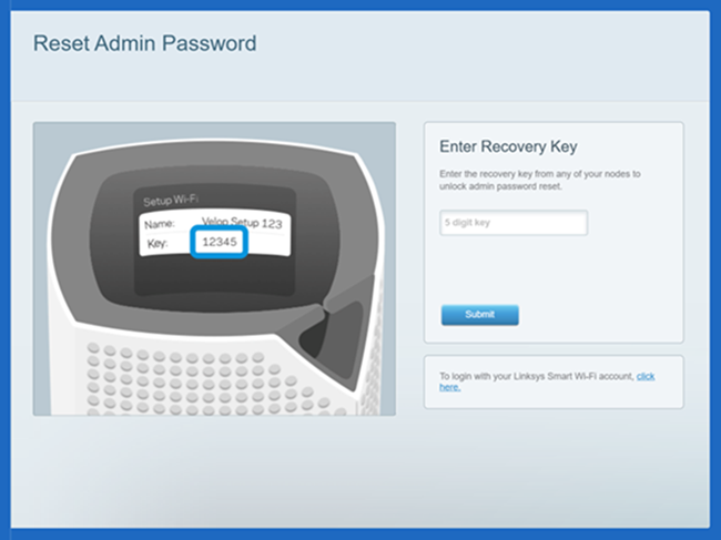 Enter the Recovery key and hit Submit