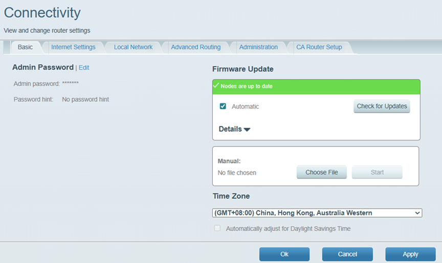 Use the "Choose File" button to upload the firmware manually