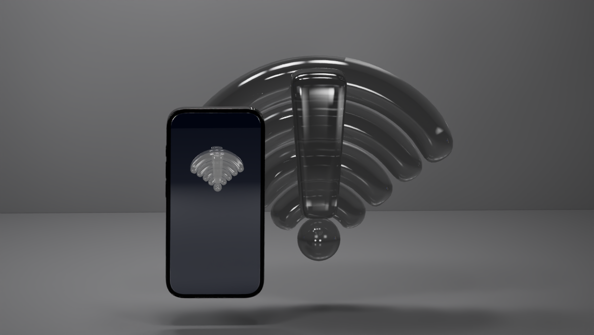 Illustration of a mobile phone displaying a weak signal